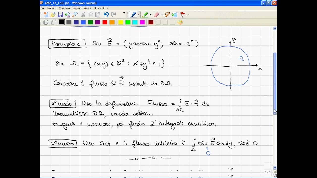 48 Calcolo di aree, integrali doppi e flussi attraverso curve con il teorema della divergenza