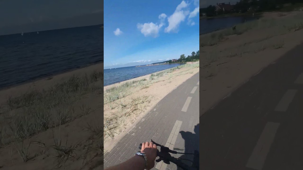 Estonia cycling along sea 