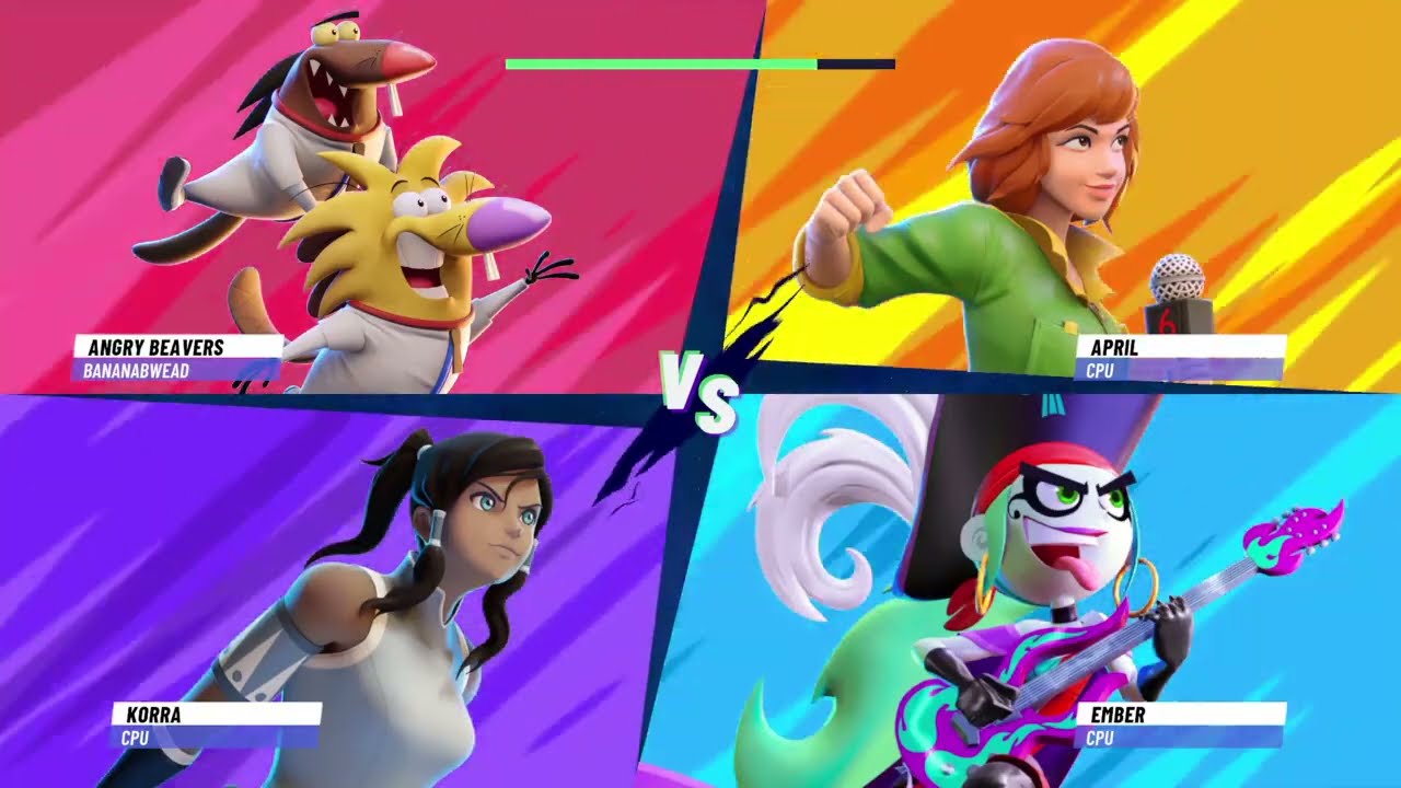 Angry Beavers Vs Korra Vs Ember Vs April|Nickelodeon All-Star Brawl 2