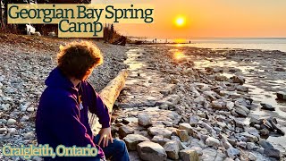 SPRING Camping On The Georgian Bay (Mountain View, High Winds)