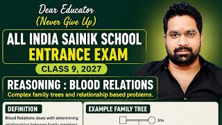 REASONING:Chapter- Blood Relations, AISSEE Class.9,2027, Explanation by Mr.Saurabh Sir