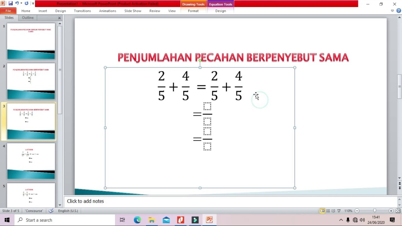 Materi pecahan biasa dan pecahan campuran kelas 4