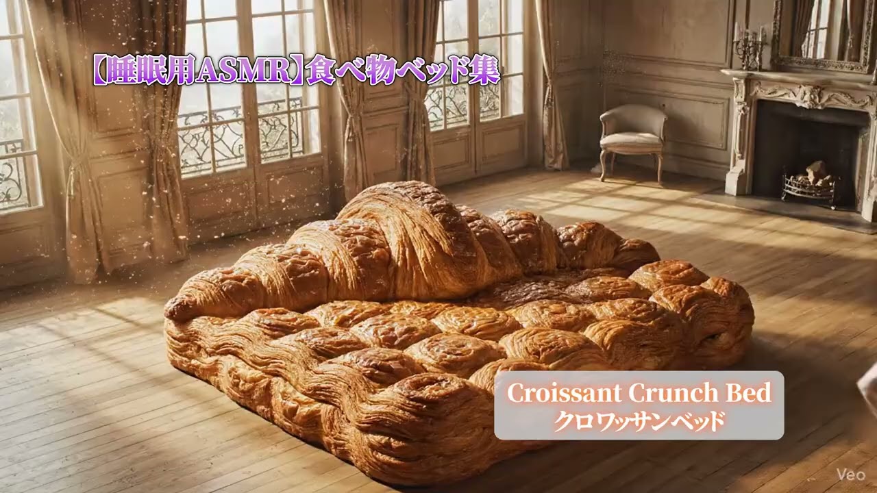 【睡眠用ASMR】柔らかい音から冷たい音まで｜食べ物ベッド集