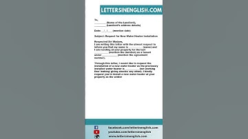 Request Letter for New Water Heater- Sample Letter Requesting a New Water Heater