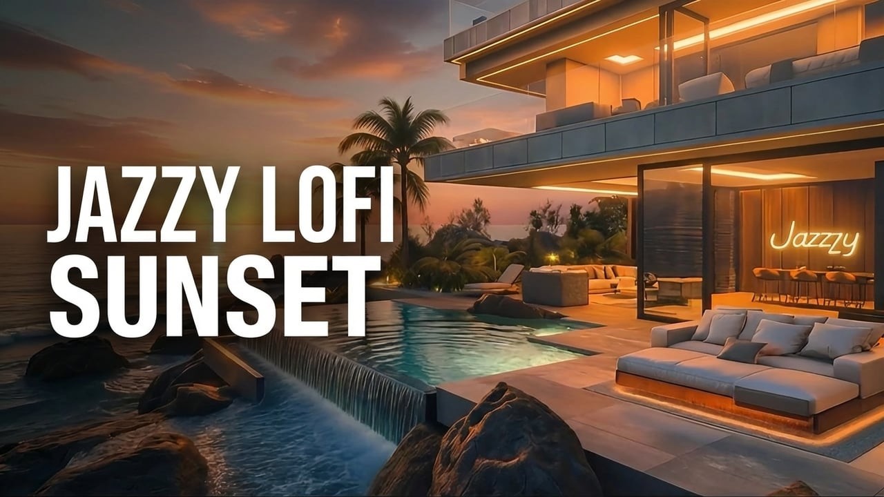 Jazzy Lofi Sunset Playlist | Villa Relaxation & Ocean Vibes