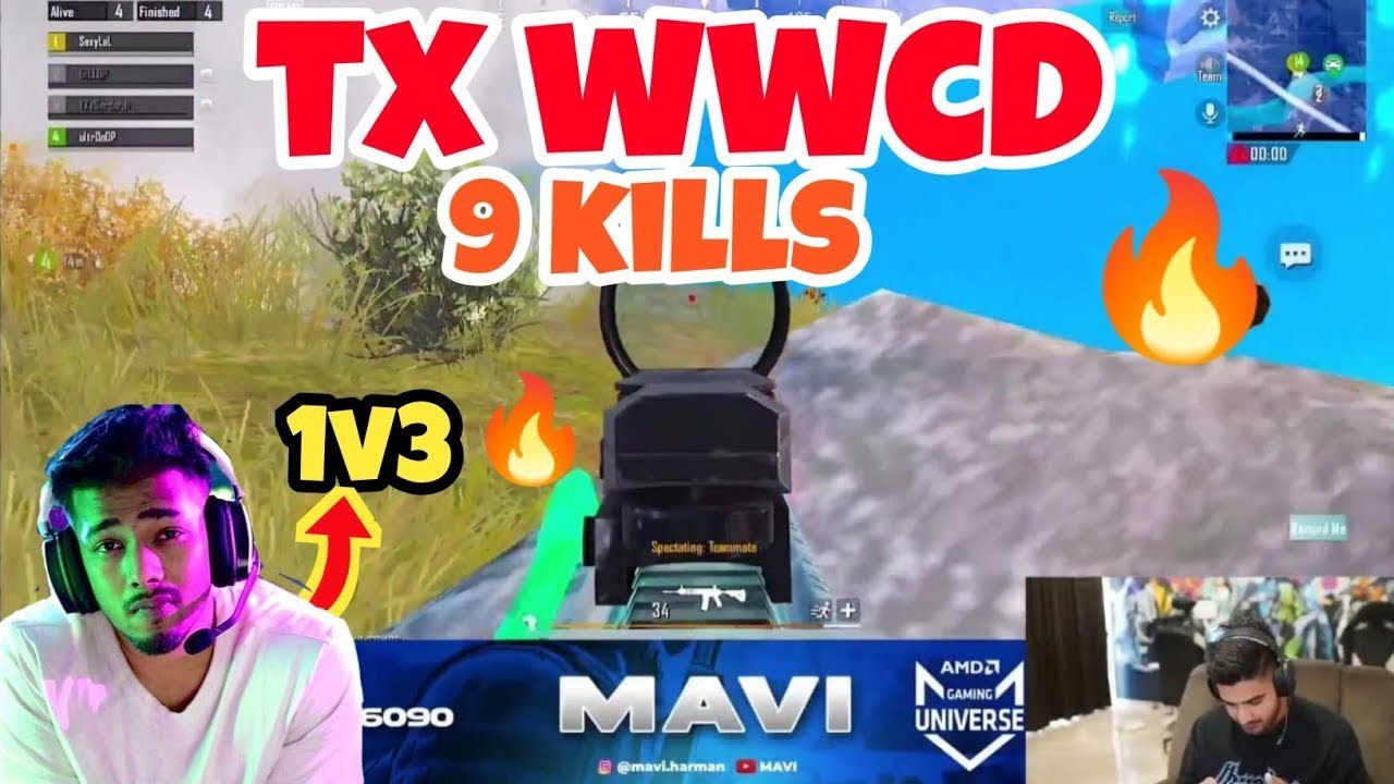 TX 9 Kills WWCD 🔥 ScOut 1v3 Clutch l Team Xspark Domination 😍 ScOut solo 5 Kills ll