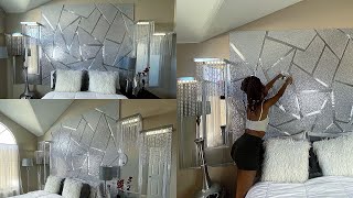 DIY “A NIGHT IN PARIS” HEADBOARD AND WALL SCONCES - INEXPENSIVE HEADBOARD ~ HEADBOARD IDEAS