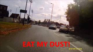 Drivers get shown up (owned!) by cyclist. FE60CYF and AJ51XDU