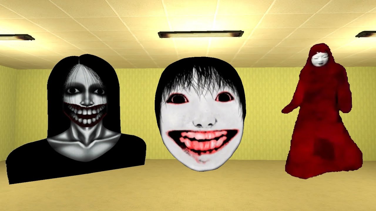 Yoshie Kimura, Kuchisake Onna And Aka Manto Nextbot In Garry's Mod