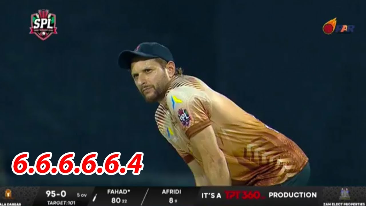 SPL Season 2 Shahid Afridi Fahad Mian Channu Runs Chase In Dubai 101 Runs Required From 36 Balls
