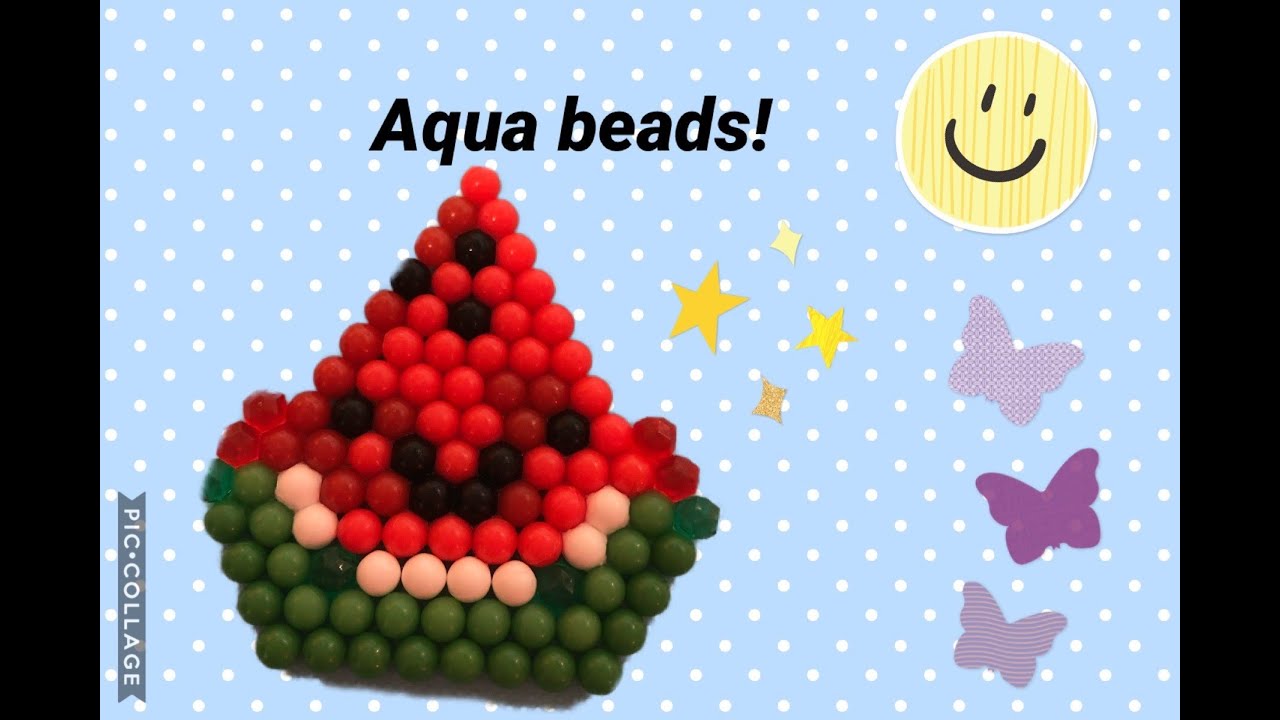 Making a watermelon out of aqua beads! YouTube
