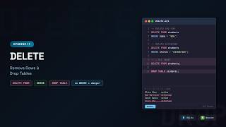 SQLite for Beginners: DELETE FROM WHERE & DROP TABLE Explained | Episode 11