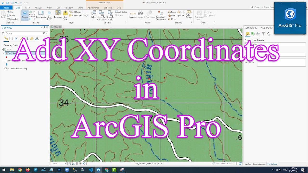 Add Xy Coordinates In Arcgis Pro Youtube