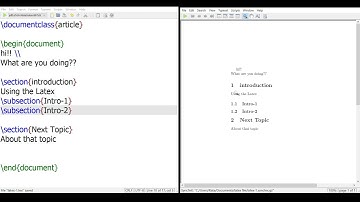 How to create sections in latex.