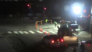 Construction 3rd St @ Monsignor O'Brien Hwy in Cambridge, MA, 10pm
