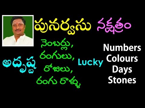 Punarvasu nakshatra lucky numbers days colors and stones