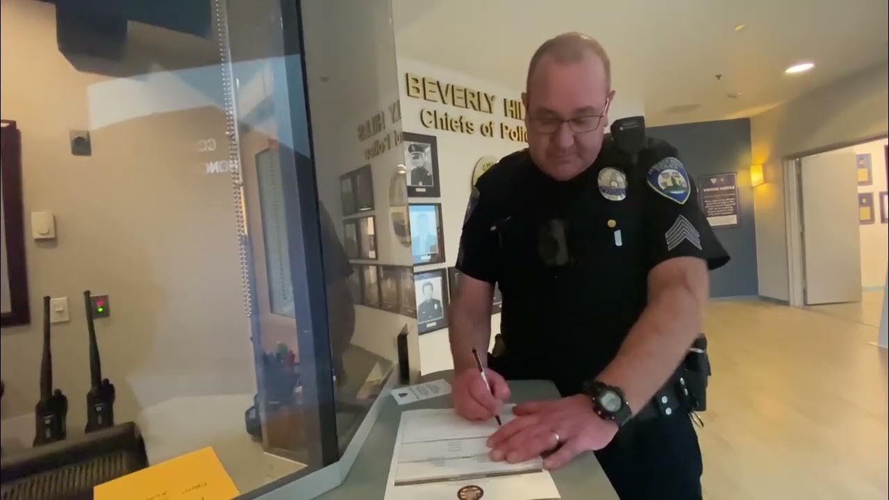 Beverly Hills Police intake a complaint and answer questions. YouTube