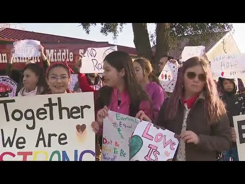 Student's and Staff Protest Against Racism at John Knight Middle School