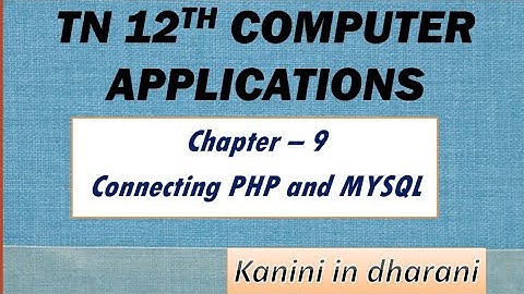12th Computer Applications Chapter9 | TN 12th CA Chapter 9
