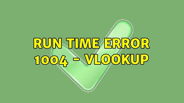 run time error 1004 - vlookup