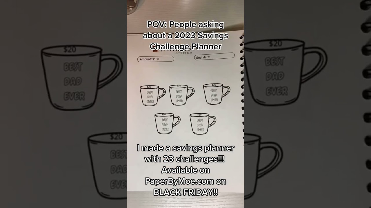 2023 Savings Challenge Planner available on PaperByMoe.com on BLACK FRIDAY