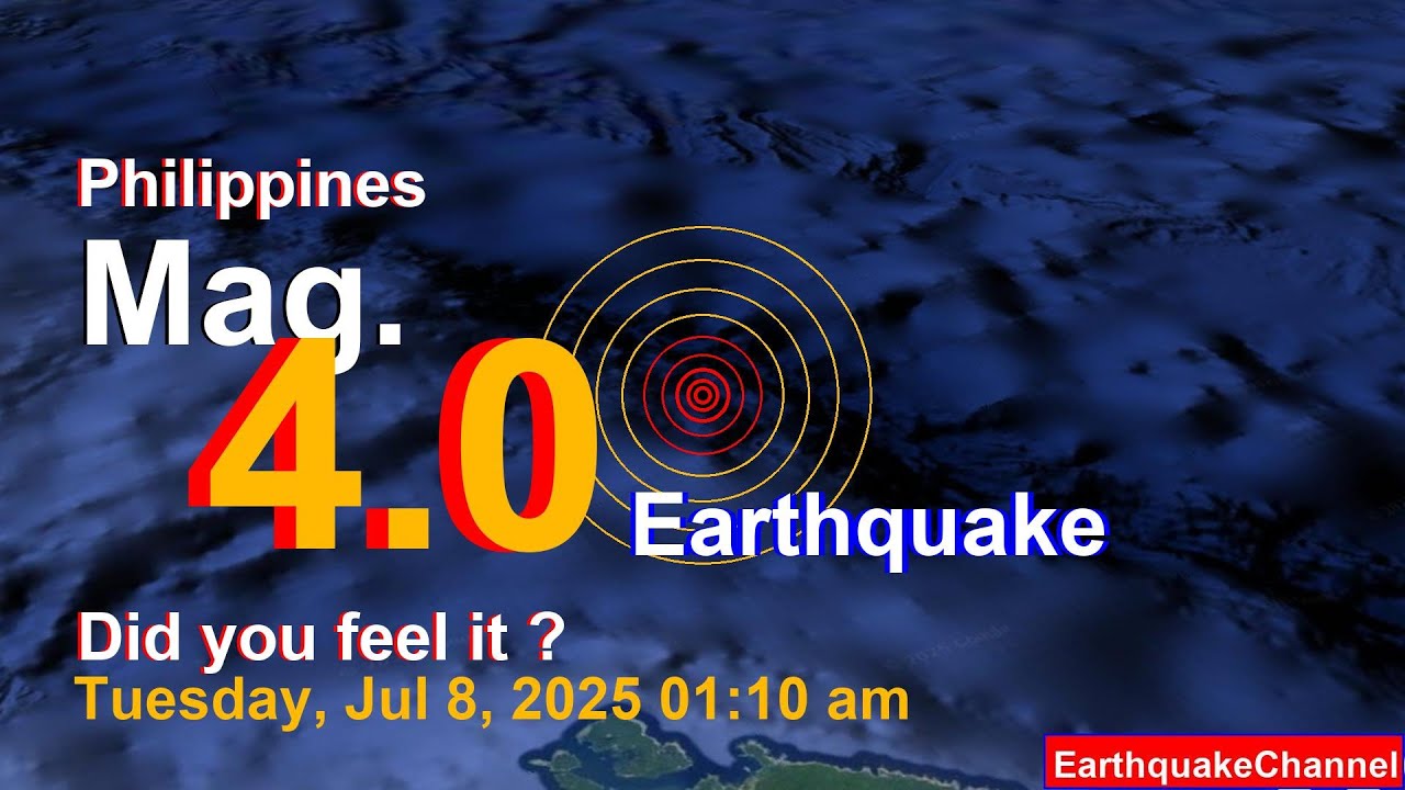 Philippines: Philippine Islands Region on Tuesday, Jul 8, 2025, at 01:10 am (GMT 8) Earthquake tod