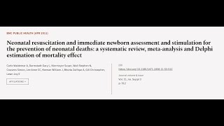 Neonatal resuscitation and immediate newborn assessment and stimulation for the preve... | RTCL.TV
