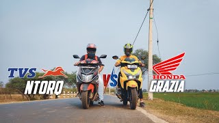 Tvs Ntorq 125  BS6 Vs Honda Grazia 125  Bs6 Drag Race