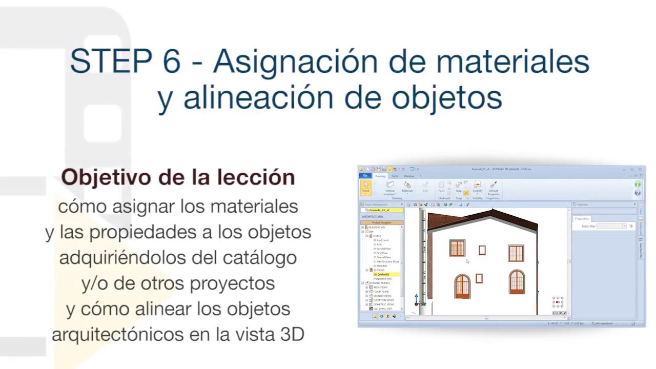 Tutorial de Edificius - STEP 6 - Asignación de materiales y alineación ...