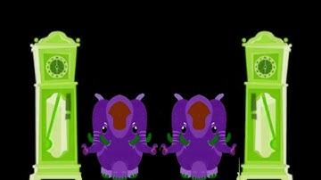 HICKORY DICKORY DOCK DOUBLE MIRROR ON ELEPHANT SCENE ( COLOR INVERSION plus RANDOM EFFECTS )