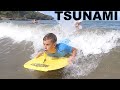 TSUNAMI WARNING and FIRST TIME SURFING!