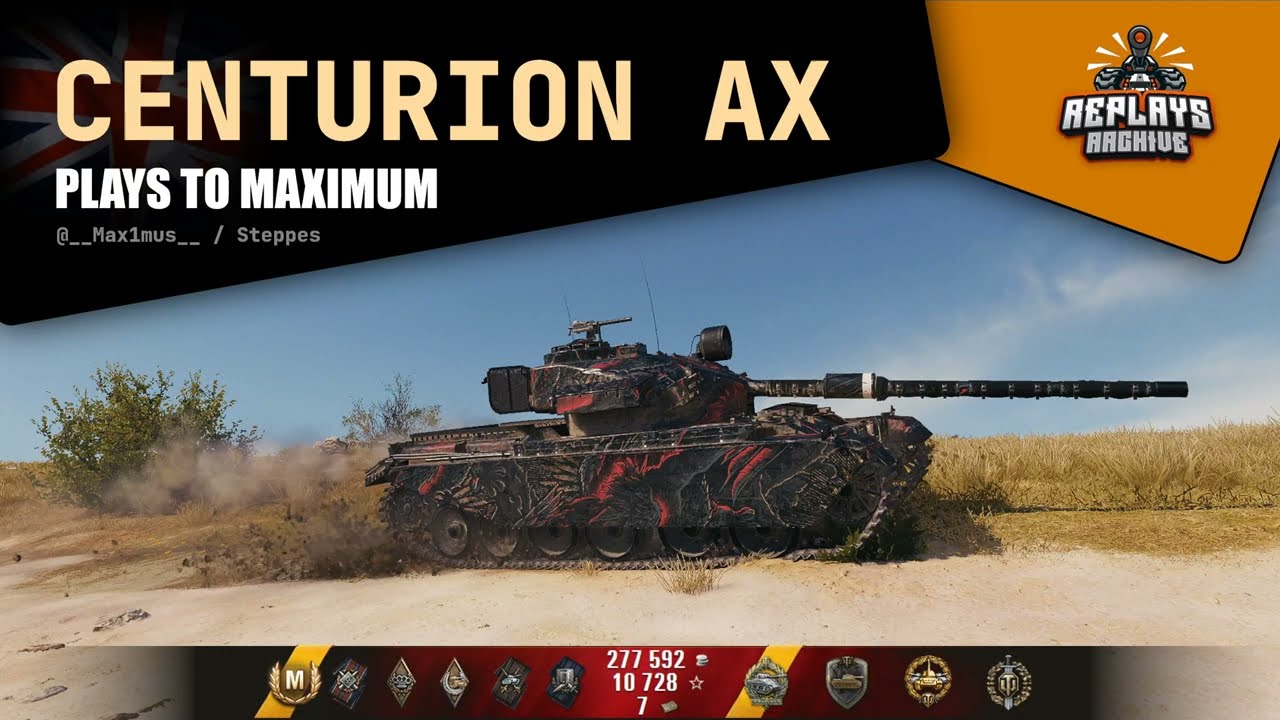 Centurion Action X - Plays to maximum / 9 frags, 12635 damage, 1788 exp., Steppes, World of Tanks