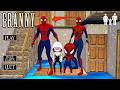 Playing as Spider Man and Granny vs Great White Shark in Granny house