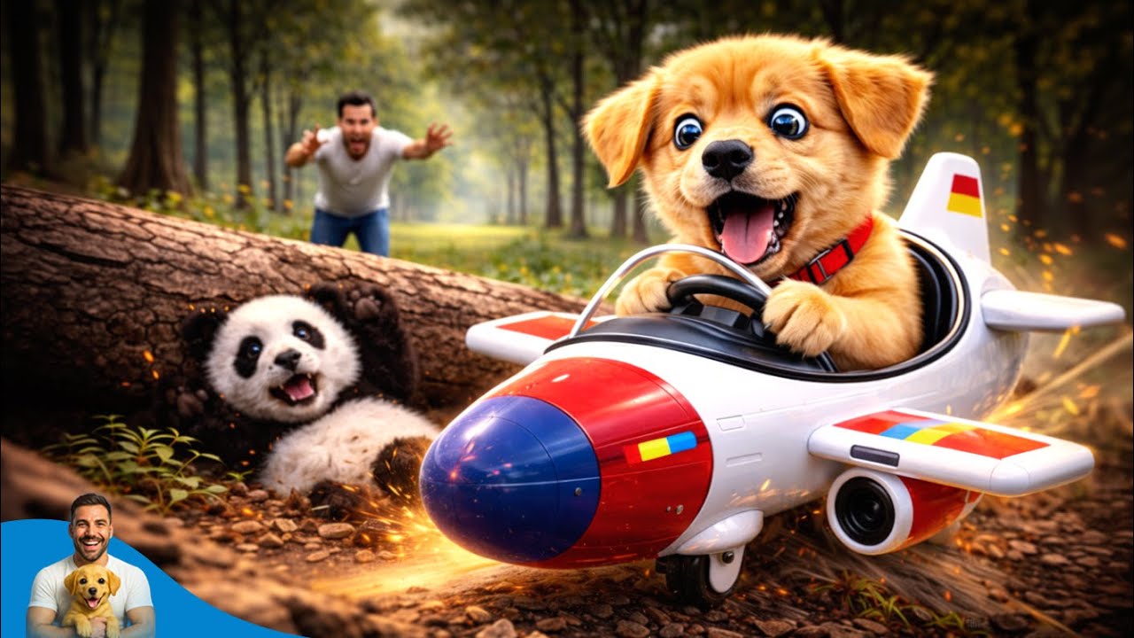 Misunderstood Puppy Did the Impossible to Rescue a Panda Cub and Earn a Toy Airplane 