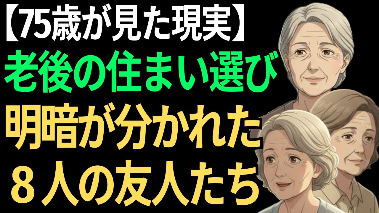 【75歳が見た現実】70代一人暮らしの住まい選びで「明暗」が分かれた8人の友人たち｜後悔を減らす3つの視点