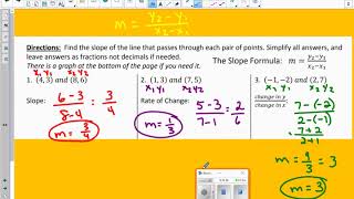 Notes - Slope from graphs, slope from two points, and slope from equations