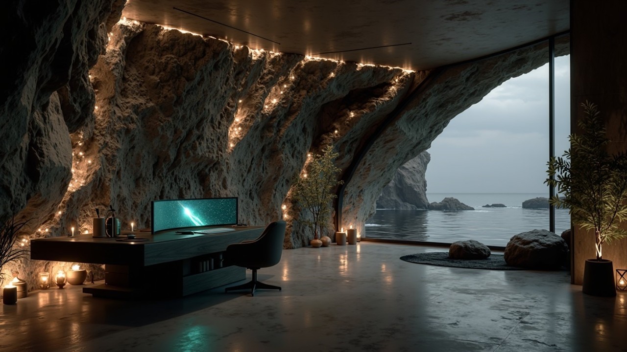 Deep Work Music ~ Cave Office Serenity & Ocean Waves for Ultimate Focus