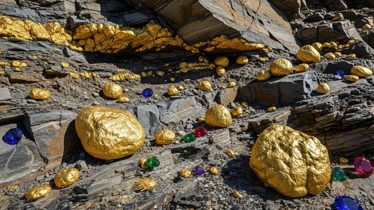 WOW Incredible Natural Gold & Gemstone Deposit – You Have to See This!”