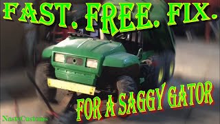 John Deere 6x4 gator free front suspension fix.