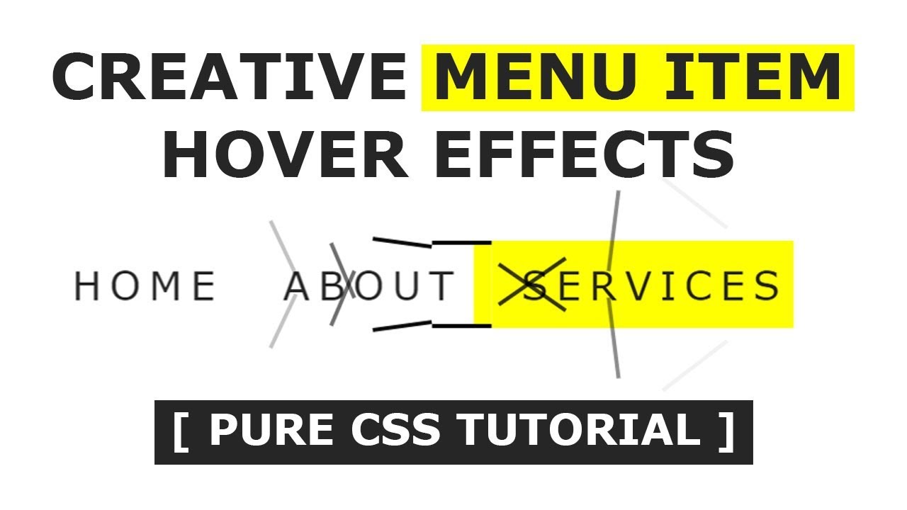 Draft Videos - 2017 | CSS Creative Menu Item Hover Effects - Pure CSS Hover Effects - Tutorial