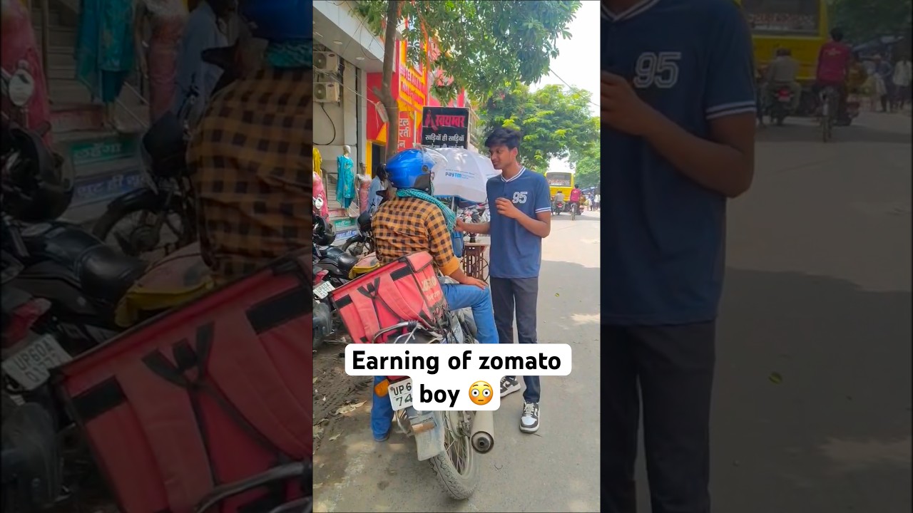 Earning of zomato boy in Ballia 😳 #him4vlogballia #earning #zomato #balliavlog #challengingshorts