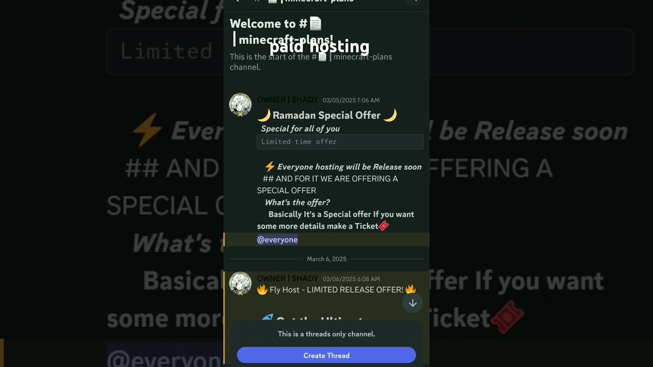 MINECRAFT PAID HOSTING FOR MINECRAFT SERVER WITH PLUGINS AND PANEL 