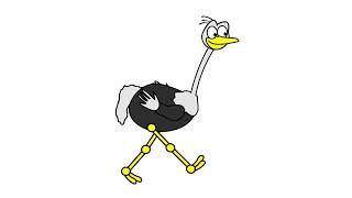 Oscar Ostrich Bird Walking Cycle