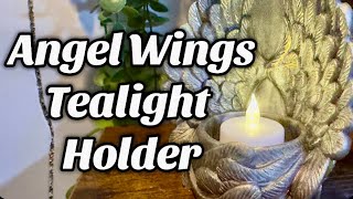 #113 Resin Tealight Holder Angel Wings