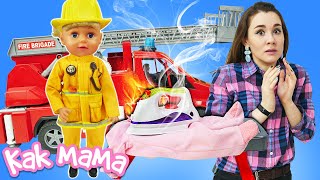 Беби Бон Эмили и Барби пожарная. Как мама - Обучающие видео для детей