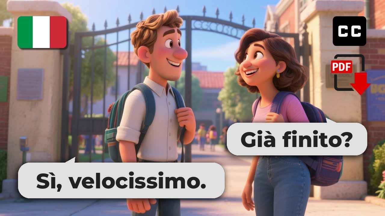 Easy Italian Conversation Practice – 👨‍👩‍👧‍👦 Chatting After School!