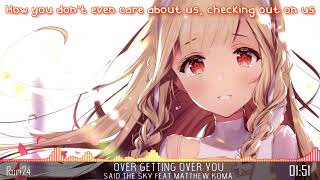 【Nightcore】- Over Getting Over You (Lyrics) ✔️