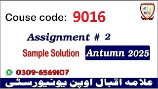 Famous Aiou 9016 assignment 2 Autumn 2025 solutions  @picksPK ​ Net Worth