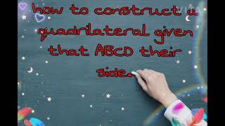 Construct a quadrilateral ABCD Given that angle A-60degree AB -2.8cm BC-3cm CD-2.5cmandDA-3.2cm