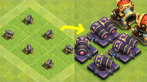Clash of Clans Cannon Upgrade 🔥 From Level 21 to MAX | Double Cannon Level 2 Defense  Boost